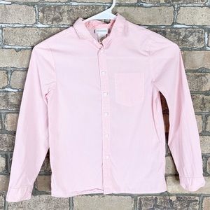 H&M size 8-9 pink button down shirt